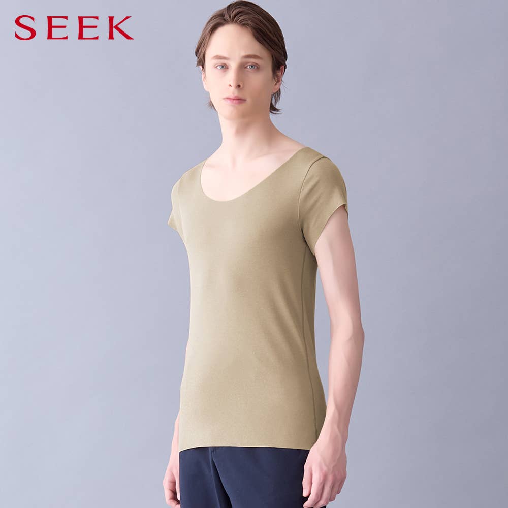 ボートネックシャツ(袖丈短め)